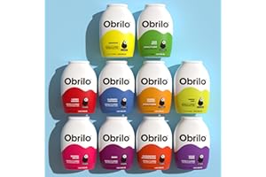 OBRILO Liquid Water Flavoring Enhancer Drops - Sugar-Free, Zero Calorie, Dye Free, Naturally Flavored, 10 Bottles, 2.0 fl oz Each, Makes 300 Drinks, Great for Kids, Diet-Friendly (Variety 10 Pack)