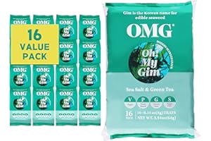 ‎JEOLLANAMDO THE KITCHEN OF KOREA Oh! My Gim Seaweed Snack, Meersalz & Grüntee, Vegan Gesunde Seetang Snacks, Südkorea Premium Getrocknete Algen Chip, Trockenes Gemüse Seealgen Chips, Koreanische Lebensmittel (Matcha&Meersalz)