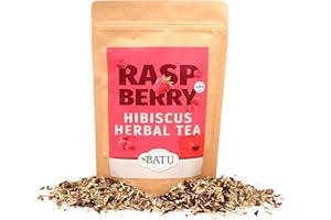 BATU Te de Hibisco en Granel con frambuesa y hierba limón | Flor de jamaica para infusion | Premium | 100g | 100% ingredientes naturales | Diureticos Retencion de Liquidos