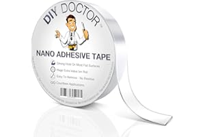 DIY Doctor Cinta Doble Cara Extrafuerte para pegar- Gran Rollo adhesivo y transparente de 30 mm x 5 m Nano Tape Multiusos