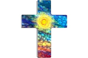 metALUm Exklusives Wandkreuz aus Holz und Acrylglas | Sonne | #55002B