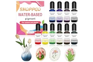 SHOPPGO Colorante, Pigmento a Base de Agua, Pigmentos Colorantes para Yeso de Hormigón, Cerámica, Cemento, Coloración de Yeso, Producción de Bricolaje, 10ml * 10 Piezas