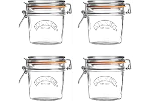 RAYWARE Kilner Clip Top Round Glass Jar 0.35 Liter Clear/Transparent (Pack of 4)