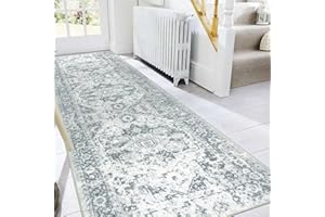 Famibay Bieżnik do Przedpokoju, Antypoślizgowy Dywan Boho, Chodnik 80 x 300 cm, Bardzo Długi, Nadaje się do Prania, Dywaniki Kuchenne, Szary, Dywan Podłogowy