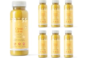 PRSS 100% COLD PRESSED Press, Citrus Glow Super Smoothie, 250ml X 6, Cold Pressed Immune Boosting Smoothie Containing Turmeric and Cayenne, Vegan Friendly…