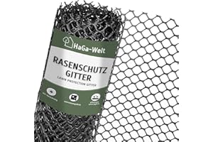 ‎HAGA HaGa Rasenschutzgitter 1,3m x 10m aus Kunststoff - Robustes befahrbares Rasengitter für Garten und Rasenflächen | Einfahrten, Hühnerauslauf & am Hang | Mähroboter-kompatibel