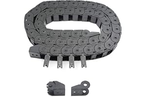 Befenybay R28 Internal Size 15X20mm 1Meter Length Black Plastic Flexible Drag Chain Cable Wire Carrier Outside Open Type for 3D Printer and CNC Machines (15mmX20mm-Outside Open)