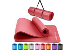 KG Physio Tappetino fitness, ideale per ginnastica a casa. Tappetino palestra e pilates, tappetino yoga antiscivolo spessore 8mm con tracolla. 183cm x 60cm x 8mm