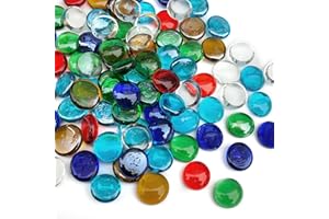 FANTIAN 100 PCS Glass Pebbles for Vases, 0.45 KG Mancala Beads Decorative Stones for Vase Aquarium Wedding Decoration Bird Fountain Candle and Mosaic