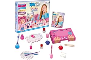 Nancy & Me - Nails Studio, Kit de Manicura, Pinta y Diseña tus Uñas, Crea tus Pintauñas, Incluyen Pegatinas que Brillan en la Oscuridad, Expositor para Probar los Colores Creados, Famosa (NAY03000)