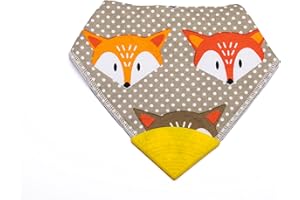 V&D HOME - Baby and Toddler Dribble Bib with Teether | 0-18 month Teething Bibs for Baby and Toddler | 100% BPA & Pthalate Free | Bandana bib with teether