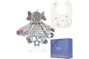 UNMOT Baby Bandana Drool Bibs,Waterproof Muslin Newborn Essentials Dribble Bib Towel Toddler with Elephant Baby Comforters Towels Shower Gifts for 0-3-6-12-18 Months New Born Weaning Teething Boy Girl
