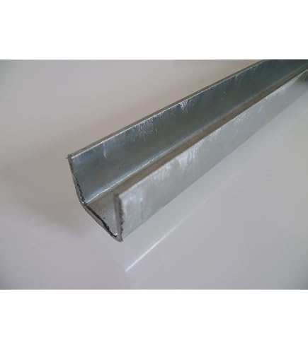 Profilé En U En Acier Galvanisé 20x20x1,5 Mm - Longueur 500 Mm - Bords Non Ébavurés - Pour Constructions Métalliques