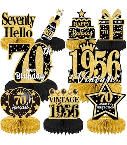 Oaktree UK Festone Per 70° Compleanno – Nero E Oro, Lunghezza 3,9 M, 11 Bandiere Olografiche, Decorazione Per Feste