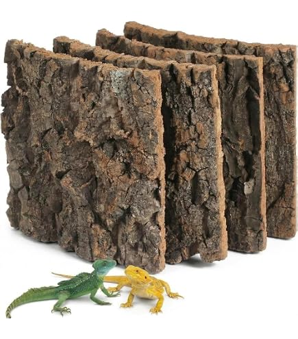 SUNOYA 3 Pannelli Posteriori In Corteccia Di Sughero Per Terrario – 20x30 Cm, Effetto Naturale, Resistenti All'acqua E Alla Putrefazione, Ideali Per Rettili E Anfibi