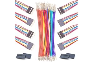 Kidisoii Dupont 2.54mm Wire Male to Female Dupont Connector and 22AWG Pre-Crimped Cable, Single Row 1/2/3/4/5/6/7/8/9/10P JST Connector with Length of 10/30/50/100cm Dupont Wire (2Pcs MF 9P-30CM)