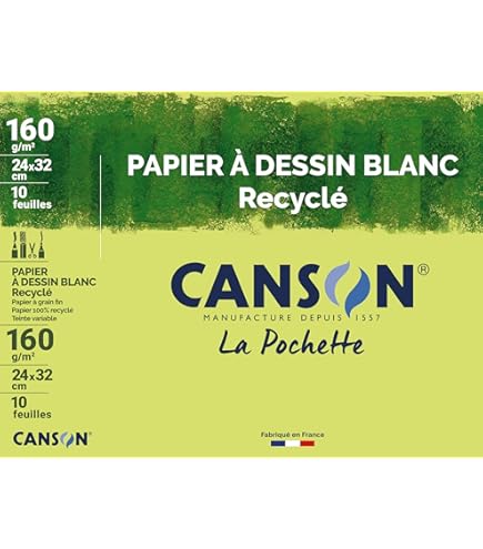 Papier Canson Couleur Pochette Canson 12 Feuilles Dessin 160g