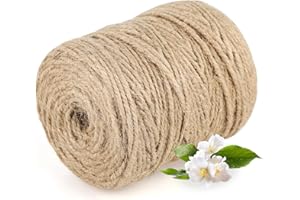 BAFUMIU Gartenschnur Jute 3 mm Dick, Juteschnur 100 m Rolle – Bindfaden für Garten und Handwerk, Natürliche Farbe, ideal als Jute Schnur für vielseitige Anwendungen.