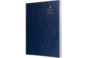 Collins Debden Biurko standardowe na rok 2024, A5, dziennik biznesowy, planer biznesowy i organizer, od stycznia do grudnia 2024 r., codziennie, niebieski, 130-24