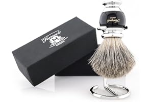 ‎HARYALI LONDON Haryali London Pędzel do golenia - Pędzel do golenia, elegancki i niepowtarzalny design, borsuk do golenia - elegancki czarny kolor - idealny asortyment do Twojego zestawu do golenia