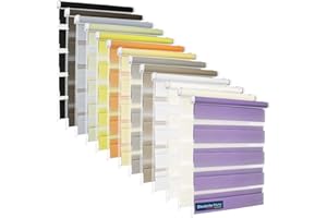 TEXMAXX® Premium – Estor doble con fijación sin agujeros – Tamaño y color a elegir – Incluye accesorios, poliéster, beige, 55 x 130 cm