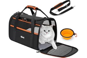 Toozey Torba dla psa, składana, oddychająca, torba transportowa dla kotów z miską dla psa, 3 strukturalne podpory, bez rozbicia, dla małych i średnich zwierząt domowych