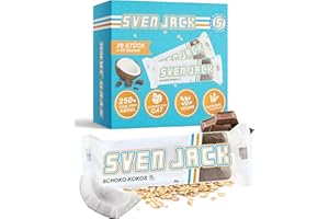 SVENJACK Sven Jack (Energy Cake) Haferriegel Schoko-Kokos 20x 65g I Original Haferflocken Energieriegel I Veganer & Laktosefreier Haferriegel I Langkettige Kohlenhydrate & wenig Zucker I Müsliriegel