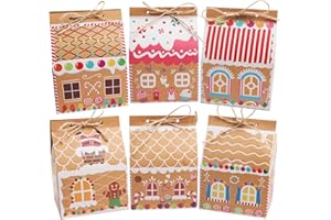 SULOLI 24pcs Boite Cadeaux Noël,Boite Cadeau en Papier Kraft,Boîte D'emballage Cadeau de Noël pour Bonbons, Chocolats, Biscuits, Dessert, Aliments