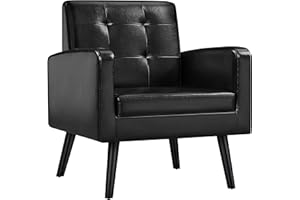 ‎YAHEETECH Yaheetech Wing Chair with Armrests, Comfortable and Modern, TV Chair, Relaxing Chair, Living Room, Club Chair, Sofa, 136 kg Load Capacity, Black