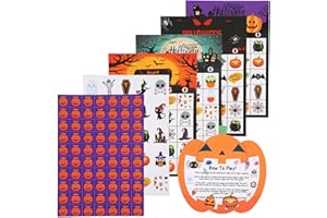 Fukaisu Set Giochi Bingo Halloween per 24 Giocatori, 36 Carte Bingo Forniture Festa d’Autunno Giochi Divertenti Festa Halloween Perfetto per Riunioni Festive Famiglia Classe attività Gruppo Lavoretti