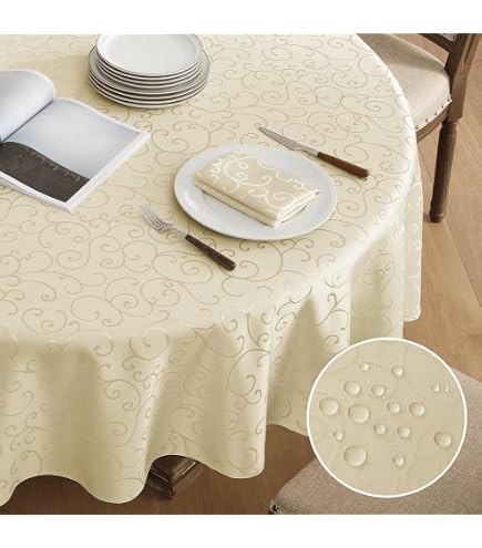 Tovaglia rotonda twill di cotone idrorepellente stampa girasoli