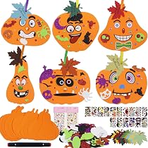 Giugio Herbst Bastelset Für Kinder - 67 Teile Halloween Kürbis DIY Mit Filz, Blättern & Strasssteinen