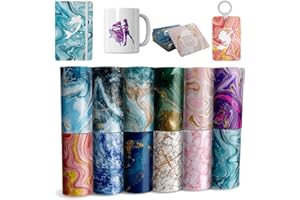 ‎WOWOCUT WOWOCUT Infusible Transfer Tinte Blätter-12 Set Aquarell Sublimation Transferpapier für DIY Tasse Untersetzer T-Shirt,11.5 x 30.5cm