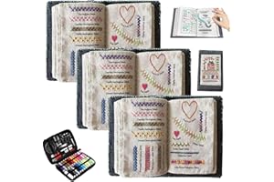 GENERIC DIY Stitch Embroidery Books,Embroidery Stitch Book Kit,Mini Sewing Kit,Embroidery Sampler Book Stitch Notebook for Beginners and Embroidery Enthusiast (1)