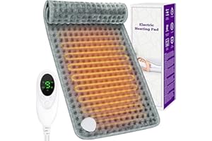 FIMUN Termoforo Elettrico 30 x 60 cm, Cuscino Riscaldante Elettrico con 9 Livelli di Temperatura e 4 Impostazioni del Timer, Cuscino Termico per Lombare Cervicale Spalle Addome Gambe, Spegnimento Automatico