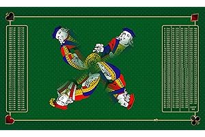 MTJ® Tapis Belote Prestige 4 Valets (Vert) 100x60 cm Jersey Néoprène - Fabriqué en France