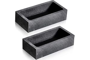 Dasing 2 StüCk 1 Kg Graphit Barren Form Schmelzofen Tiegel Form zum Schmelzen GießEn Raffinieren Schmelztiegel Gold Silber Metall Aluminium Kupfer Messing