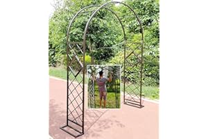 ORTOLC Arco per Rose Rampicanti, Archi Giardino in Metallo con Telaio di Supporto, Struttura Resistente alle Intemperie, 140x230cm 180x230cm 220x230cm 260x230cm 300x230cm 340x230cm