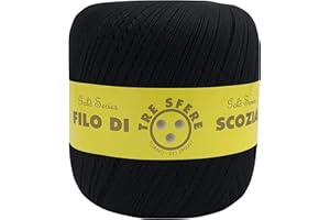 FILATI ITALIANI cotone filo di scozia 100g titolo 5-8 - 12-16 (Nero - 01, 16)