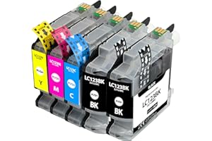 Supply Guy 5 kartridże z czipem kompatybilne z Brother LC-123 DCP-J132w DCP-J150 DCP-J152w DCP-J152wr DCP-J172w DCP-J4110dw DCP-J4110w