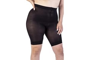 LEELA LAB Short Femme Grande Taille avec Fils Recyclés, Cycliste Anti Frottement pour Femmes Curvy, 90 Deniers, Confortable, Résistants et Eco-Friendly- Qualité Made in Italy