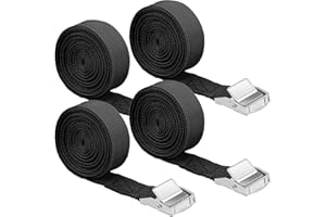 ALFFREUDE 4 Pezzi Cinghia di Fissaggio Portapacchi Cinghie di Tensione Regolabile Cinghia Cricchetto con Fibbia Cinghie Legabagagli Sicura del per Portapacchi, Auto Caricabile Fino a 250 KG - 2.5 m x 25 mm