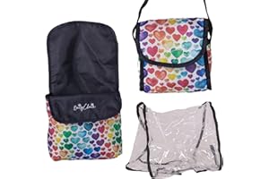 Play Like Mum Daisy Chain Zipp Dolls Pushchair Accessory Pack - In Rainbow Hearts Fabric