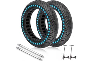 ANSENI Ruedas Macizas para Patinete Eléctrico 8.5Pulgadas, Neumáticos de Repuesto Antipinchazos de Alta Elasticidad, Compatible con Xiaomi Scooter M365,1S,Pro 2,Cecotec Serie A (Punt Azul 2Uds)