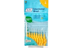 TePe Spazzolino interdentale giallo originale (misura ISO 4 0,7 mm), per una pulizia facile e accurata degli spazi interdentali, confezione da 8 scovolini