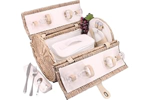 Les Jardins de la Comtesse - Picnic Basket for 4 people "Opera" complete with insulated pocket - size : 47 x 30 x 30 cm