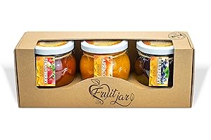 FRUIT JAR Natreen Marmelade aus regionalen Früchten mit natürlichem Honig im Set mit 3 Fruchtgläsern ❘ Geschenkbox mit Erdbeere, Aprikose, Blaubeere ❘ Ohne Zucker Konfitüre ❘ Glutenfreie Fruchtmarmelade