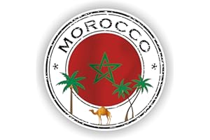 SCONOSCIUTO 1 adesivo rotondo in vinile impermeabile del Marocco, 15 cm.