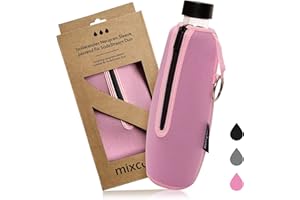 mixcover Protection de bouteille isolée compatible avec les bouteilles en verre SodaStream Crystal et Duo - Protection contre la casse et les rayures - Rose