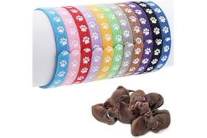 Molain Colliers pour Chiots, Colliers de Mise Bas pour Petits Chiots, bagues d'identification pour Chats Chiens, Colliers d'identification pour Chiots, Colliers pour Nouveau-né pour Chatons (30 cm)